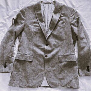Banana Republic Sport Jacket Mens 42R Fine Gray Herringbone 100% Cotton Read